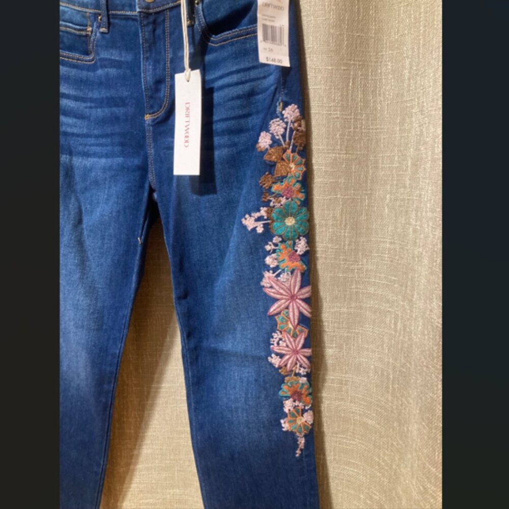 NEW Driftwood Jackie embroidered jeans size 26 dark wash 266 4J2 - Picture 7 of 9
